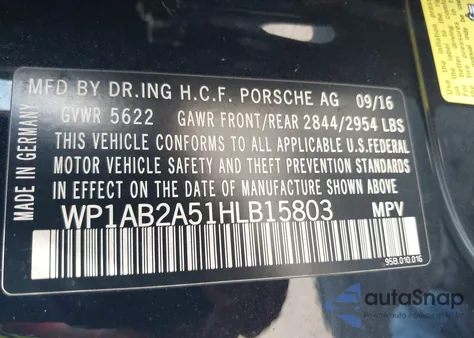 2017 Porsche Macan S z USA, uszkodzony, nr VIN WP1AB2A51HLB15803